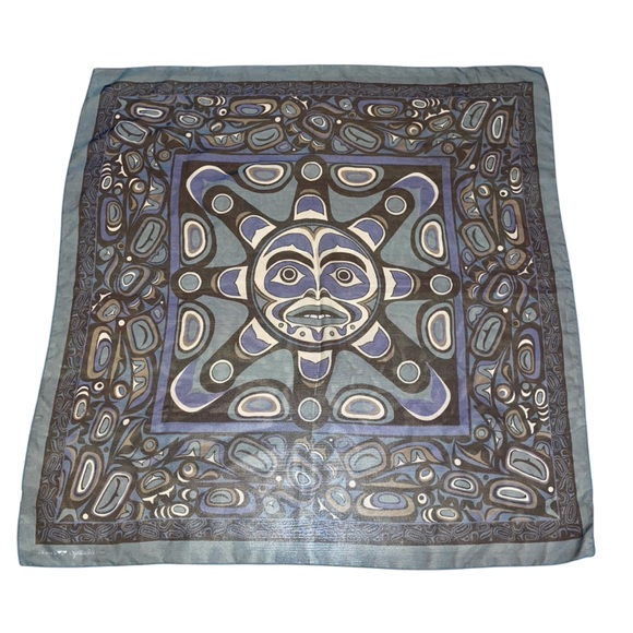 Jocelyne Mange Accessories - Vintage Jocelyne Mange First Nations Sun Scarf Canadian 1997